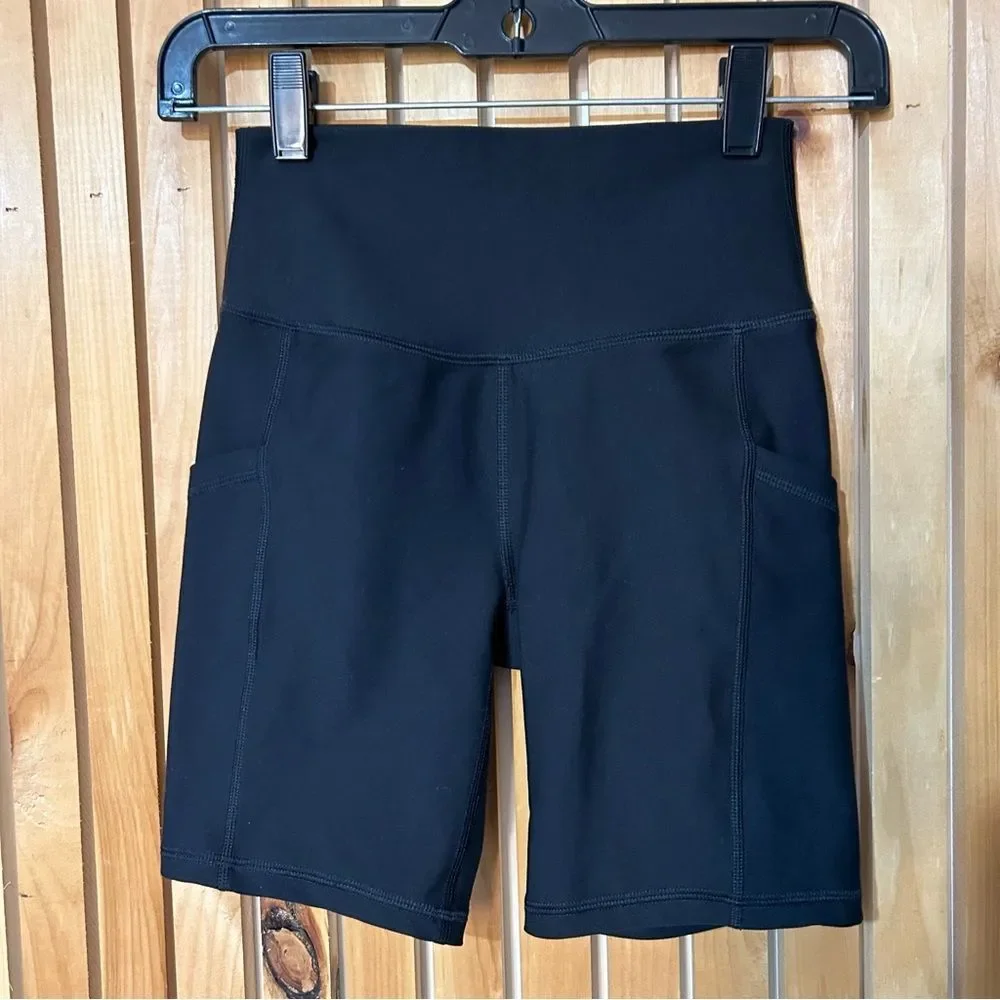 Abercrombie & Fitch YPB Black Pocket Biker Shorts Size XS Running Active Yoga
